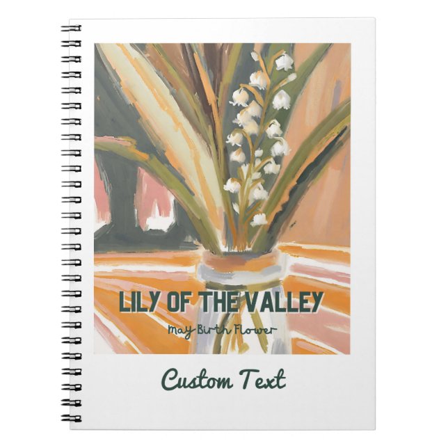 Cuaderno Bonito Lily de la Flor del Mes de Nacimiento del V (Frente)