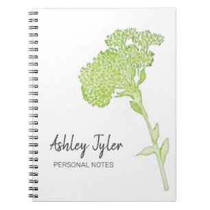 Cuaderno Bonito Lime Green floral giratoria lindo personali