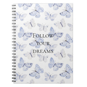 Cuaderno Bonito Mariposas Blancas Púrpuras