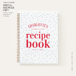 Cuaderno Bonito moderno Spot Bridal Shower Regalo Receta de