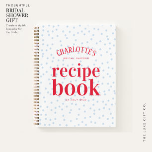 Cuaderno Bonito moderno Spot Bridal Shower Regalo Receta de