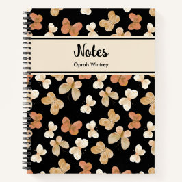 Cuaderno Bonito Monograma mariposa Nombre personalizado Neg
