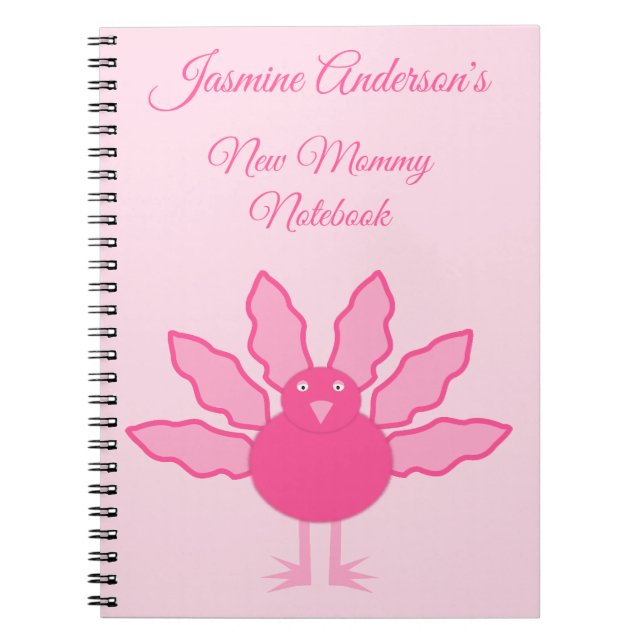 Cuaderno Bonito Niña Rosa Agradecimiento Turquía Nueva Mamá (Frente)