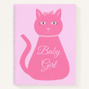 Cuaderno Bonito Niña Rosa Personalizado Gato