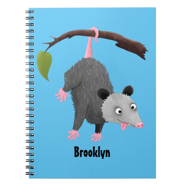 Cuaderno Bonito opossum colgando de un personalizado de suc (Frente)