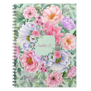 Cuaderno Bonito Pastel Watercolor Floral