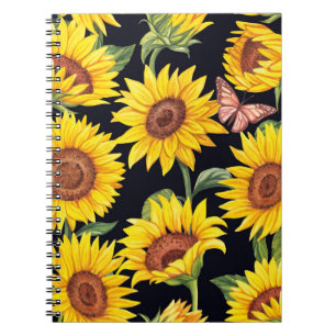 Cuaderno Bonito patrón de girasoles