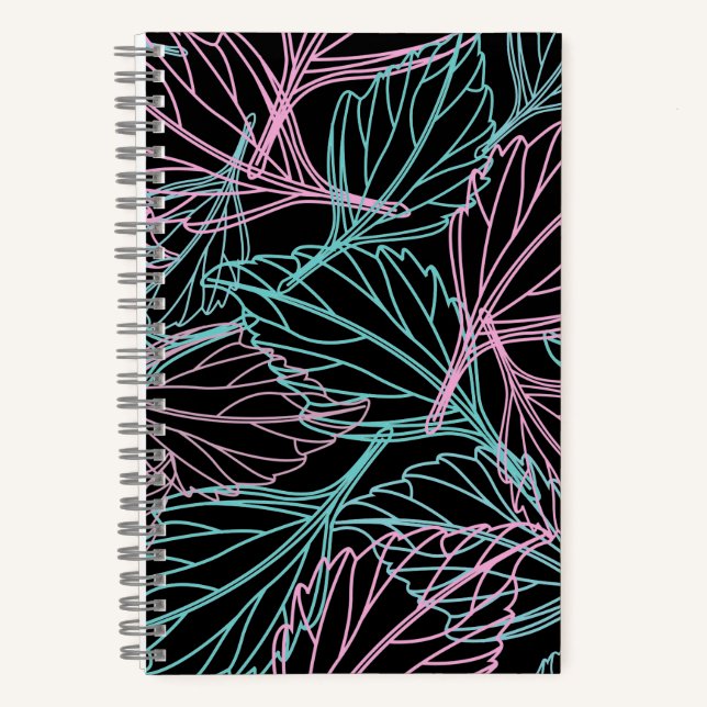 Cuaderno Bonito patrón de hojas (Anverso)