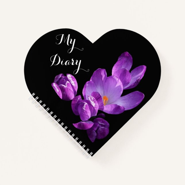 Cuaderno Bonito personal personalizado crocus morado floral (Anverso)