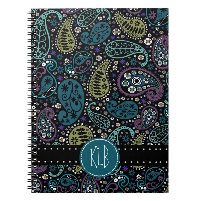 Cuaderno Bonito personalizado como estampado del pavo real (Frente)
