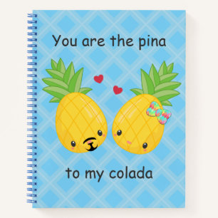 Cuaderno Bonito piña tropical Pina colada romántica