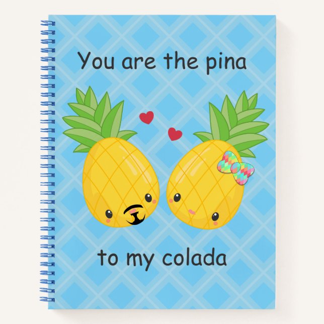 Cuaderno Bonito piña tropical Pina colada romántica (Anverso)