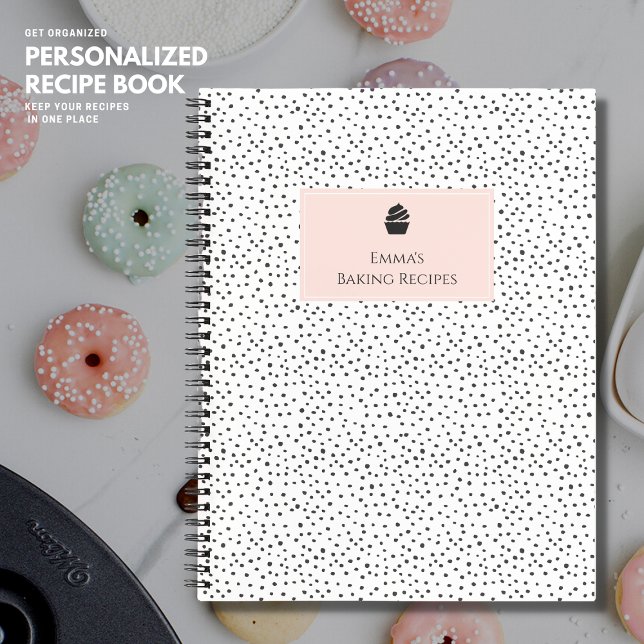 Cuaderno Bonito Polka Dot Rubor Receta de pastelería rosada (Subido por el creador)