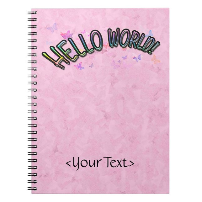 Cuaderno Bonito Rainbow Hello World (Frente)