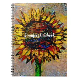 Cuaderno Bonito Resumen Pintura de girasol