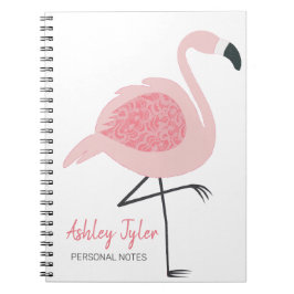Cuaderno Bonito Rosa Flamingo jovencito personalizado