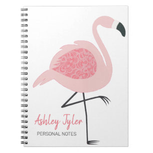 Cuaderno Bonito Rosa Flamingo jovencito personalizado
