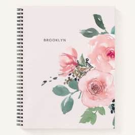 Cuaderno Bonito Rosa Floral Acuarela