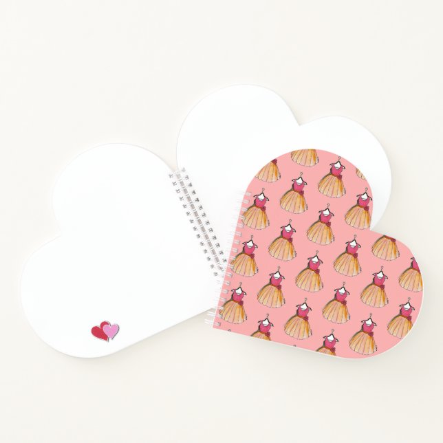 Cuaderno Bonito Rosa Rosa Estilo Vintage Retro Vestido (Interior)