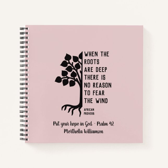 Cuaderno Bonito rosado CUANDO LAS RAÍCES SON UN PROFUNDO Di (Anverso)