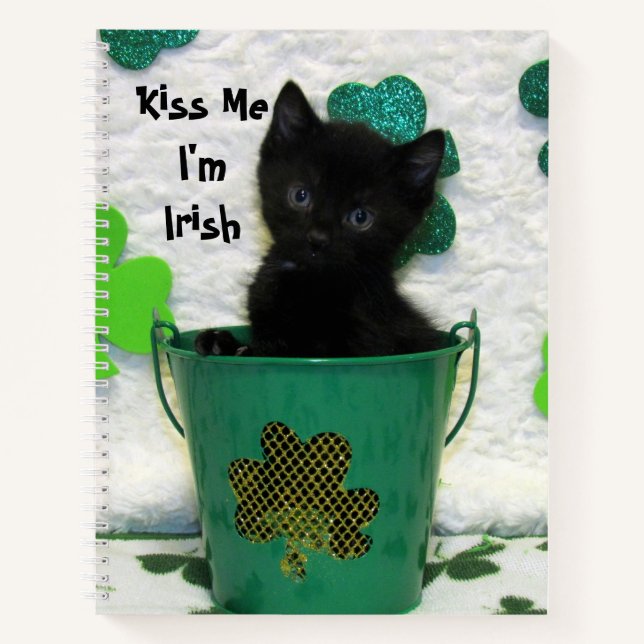 Cuaderno Bonito Shamrock de Jack - Espiral de gato/gatito (Anverso)