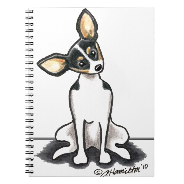 Cuaderno Bonito Tricolor Rat Terrier Sit (Frente)