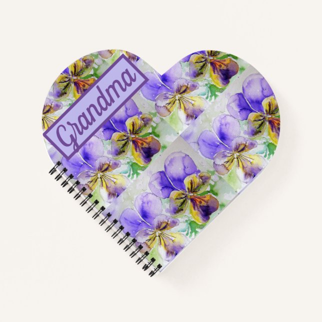 Cuaderno Bonito Viola de Flor Púrpura Abuela (Anverso)