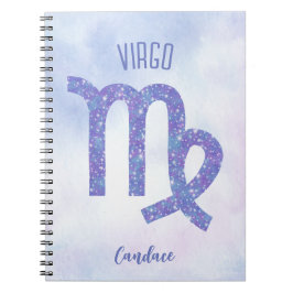 Cuaderno Bonito Virgo Astrología Rótulo Púrpura Personaliza