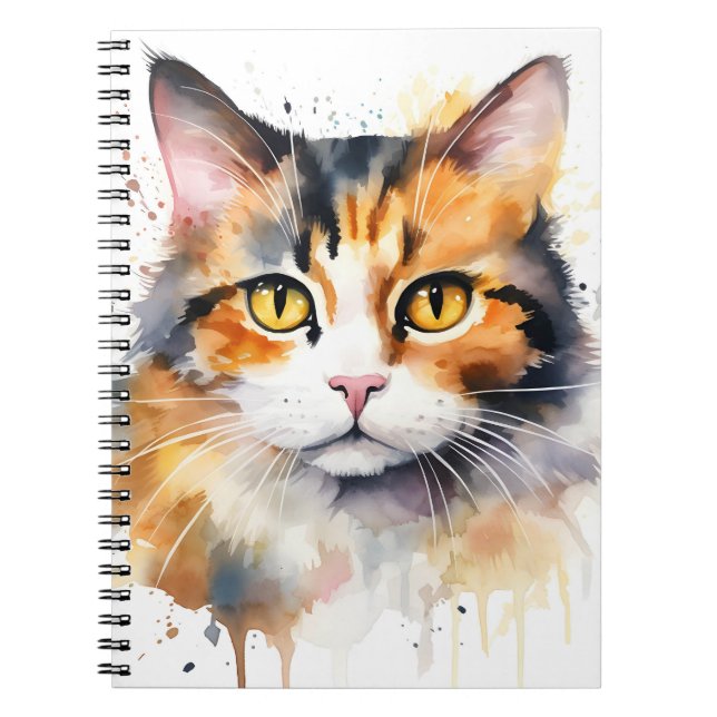 CUADERNO BONITO WATERCOLOR CALICO CAT (Frente)