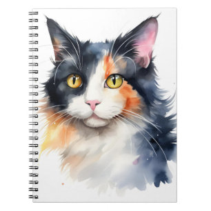 CUADERNO BONITO WATERCOLOR CALICO CAT