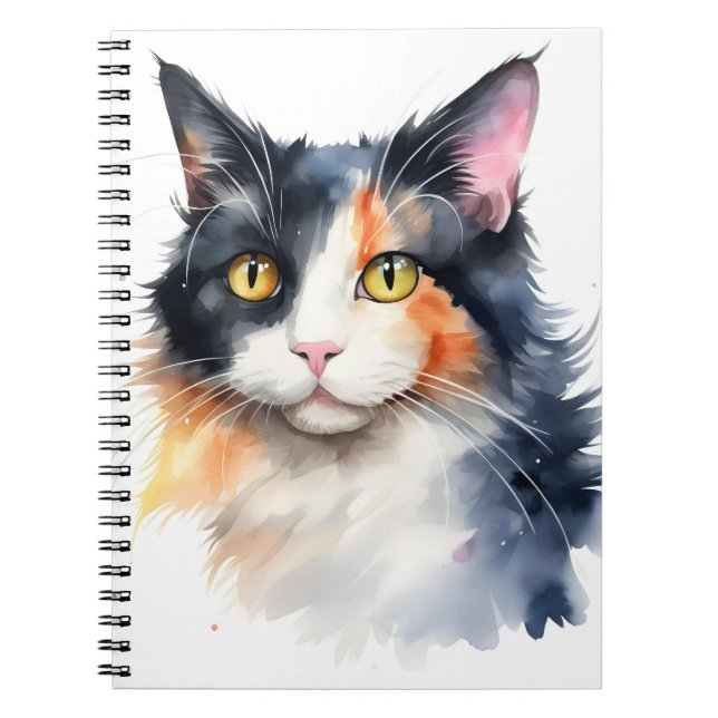 CUADERNO BONITO WATERCOLOR CALICO CAT (Frente)