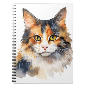 CUADERNO BONITO WATERCOLOR CALICO CAT