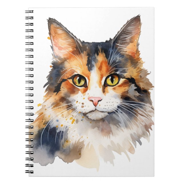 CUADERNO BONITO WATERCOLOR CALICO CAT (Frente)