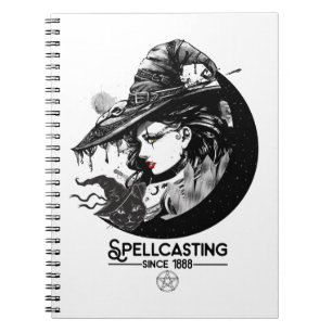 Cuaderno Bonito Witch & Black Cat Wiccan Wicca Spelcasting