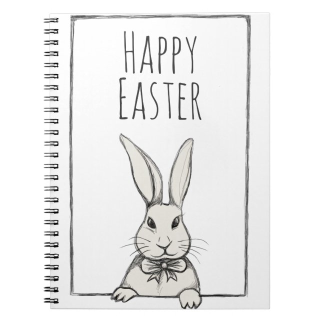 Cuaderno Bonito y divertida cosecha Feliz Conejo de Pascua  (Frente)