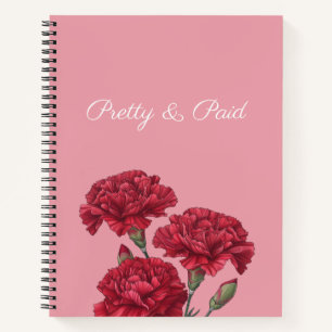 Cuaderno Bonito y pago con bloc de notas de flores de clave