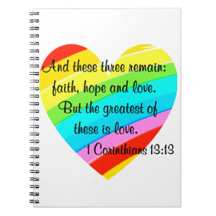 CUADERNO BONITOS CORINTHIANS 13:13 DISEÑO DE CORAZÓN DE LLU