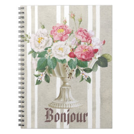Cuaderno Bonjour cute rustic and romantic botanical French