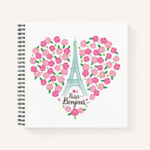 Cuaderno Bonjour de París Corazón floral