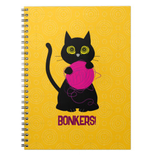 Cuaderno ¡BONKERS! Portátil espiral - 🧶 de punto + Kitty �