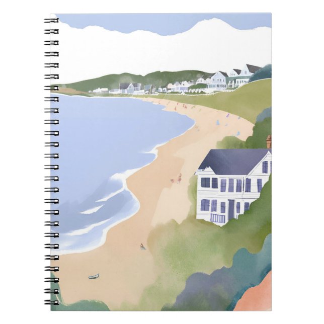 Cuaderno Bonnet Shores | Rhode Island Beach Watercolor (Frente)