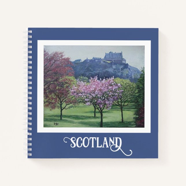 Cuaderno Bonnie Scotland Castillo de Edimburgo bonito arte (Anverso)