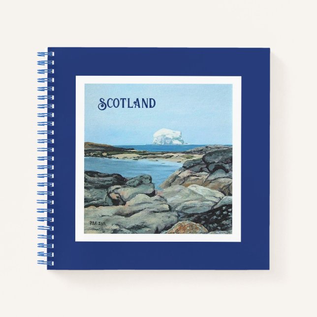 Cuaderno Bonnie Scotland verano paisaje marino arte fino (Anverso)