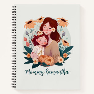 Cuaderno Bono de mamá y hija adorables - Marco floral (3)