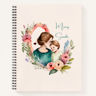 Cuaderno Bono de mamá y hija adorables - Marco floral (4)
