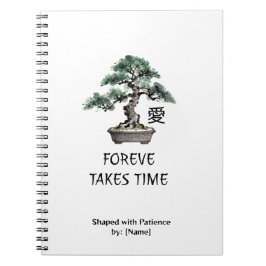 Cuaderno Bonsai Tree Sumi-e Style Japanese Love Calligraphy