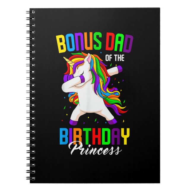Cuaderno Bonus Dad of the Birthday Princess Unicorn Dabbing (Frente)