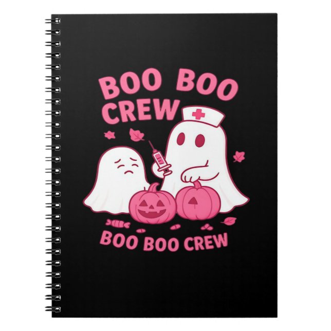 Cuaderno Boo Boo Crew Nurse Funny Halloween Ghost Nurse Gir (Frente)