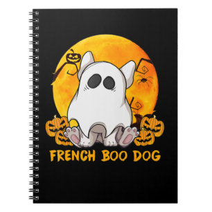 Cuaderno Boo Bulldog con Araña de Calabaza y Luna