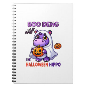 Cuaderno Boo Deng The Halloween Hippo Cute Bouncy Pig Costu